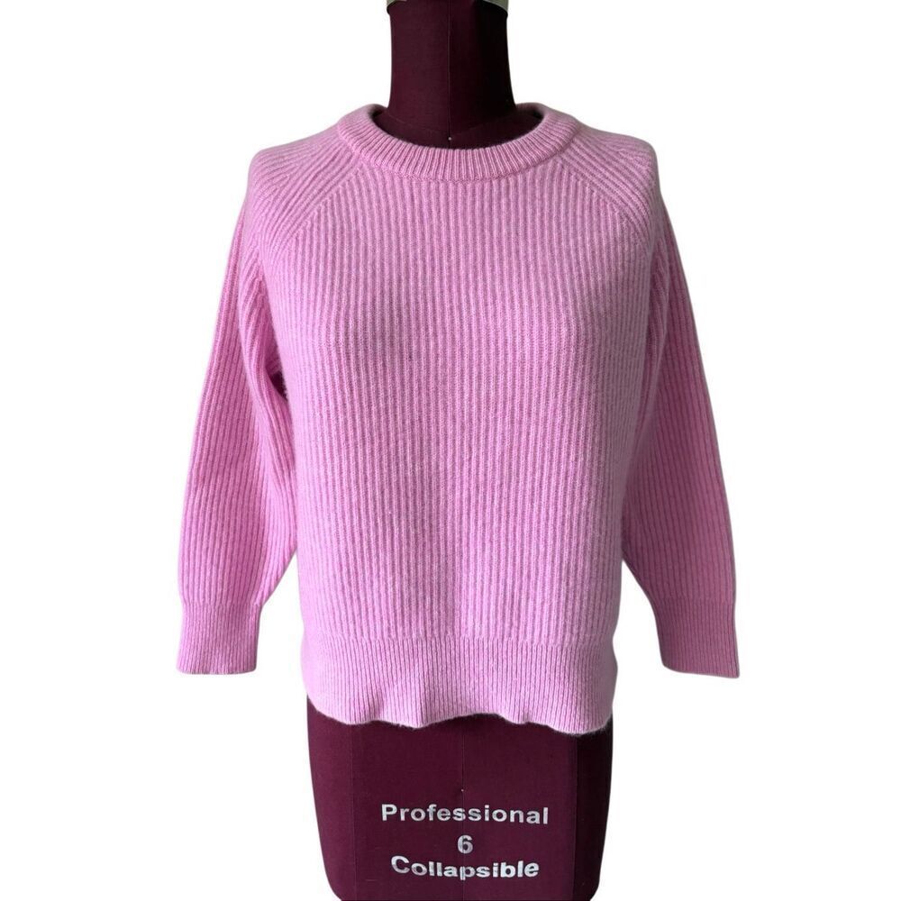 J Crew‎ Cashmere Sweater size M pink Crew Neck Ribbed